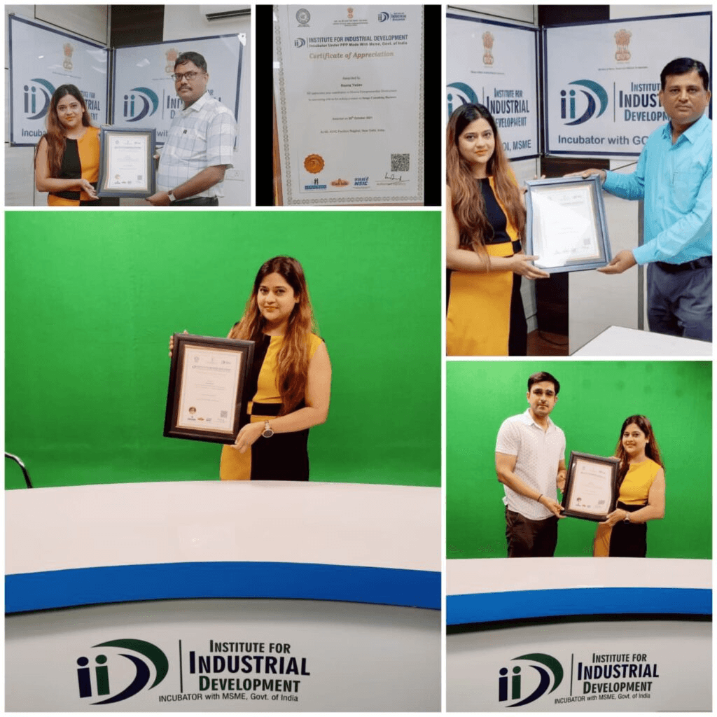 Heena with MSME Recognition