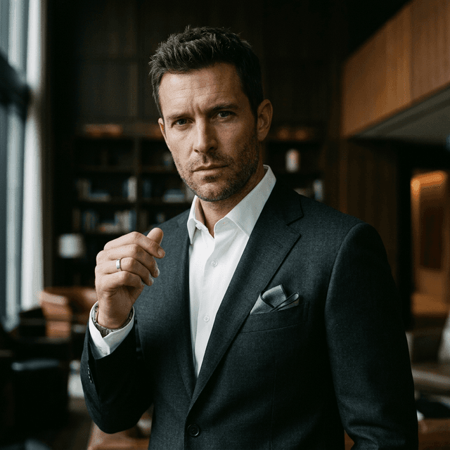 Sharp menswear editorial showcasing tailoring and proper fit